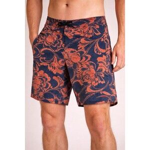 Patagonia Board Shorts Mens 36 Navy Coral Floral Swim Surf Lightweight Stretch